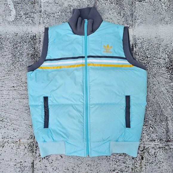 Adidas Women Vest Heavy Weight Sleeve Less Zip Up Jacket Coat Size L - Picture 2 of 11